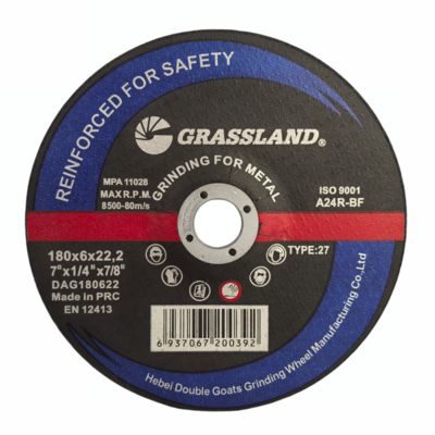 7 اینچ x 1/4 اینچ x 7/8 اینچ دیسک های سنگ زنی فلزی با ساینده آلومینا ذوبی تک کریستالی برای برش های سریع و تمیز