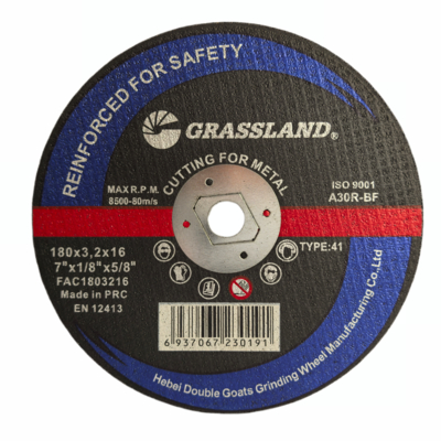 GRASSLAND 7 اینچ دیسک های آسیاب بی فولاد با آلومینیوم تک کریستال 180mm X 3.2mm X 16mm