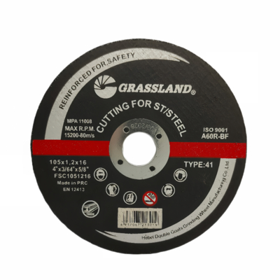 4" 105mm X1.2mm X 16mm فولاد ضد زنگ برش دیسک زاویه آسیاب با استفاده از آکسید آلومینیوم سنگ شکن EN 12413