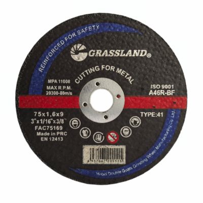 دیسک های آسیاب فلزی 3 اینچ برای برش مستقیم و بدون تراشه 75 میلی متر x 1.6 میلی متر x 9 میلی متر تیغه چرخ مداوم آکسید آلومینیوم سخت 80 متر در ثانیه