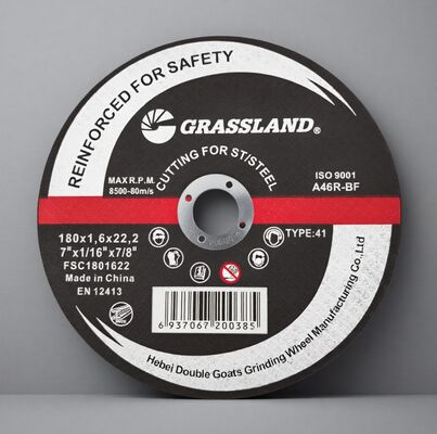 Stainless Steel Cutting Discs 180mm X 1.6mm X 22.2mm Resin Material with High Speed 15200 RPM Suitable for Metal Fabrication