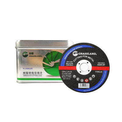 صفحات سنگ زنی فلزی 4 اینچی برای برش های مستقیم و بدون لب پریدگی 100 میلی متر x 1 میلی متر x 16 میلی متر تیغه چرخ پیوسته ساینده اکسید آلومینیوم سخت 80 متر بر ثانیه