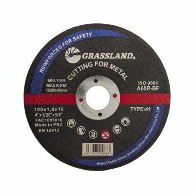 صفحات سنگ زنی فلزی 4 اینچی برای برش های مستقیم و بدون لب پریدگی 100 میلی متر x 1 میلی متر x 16 میلی متر تیغه چرخ پیوسته ساینده اکسید آلومینیوم سخت 80 متر بر ثانیه