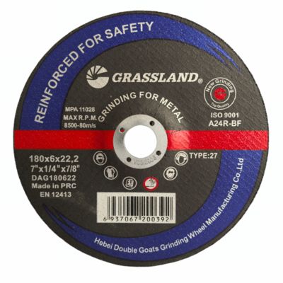 صفحات برش فلزی ساینده رزینی GRASSLAND 7 اینچی برای استیل ضد زنگ 180 X 6 X 22.2 برای سنگ فرز